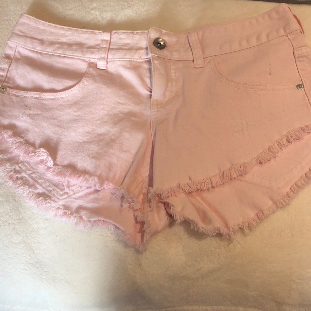 Billabong Jean cut off shorts baby pink 27